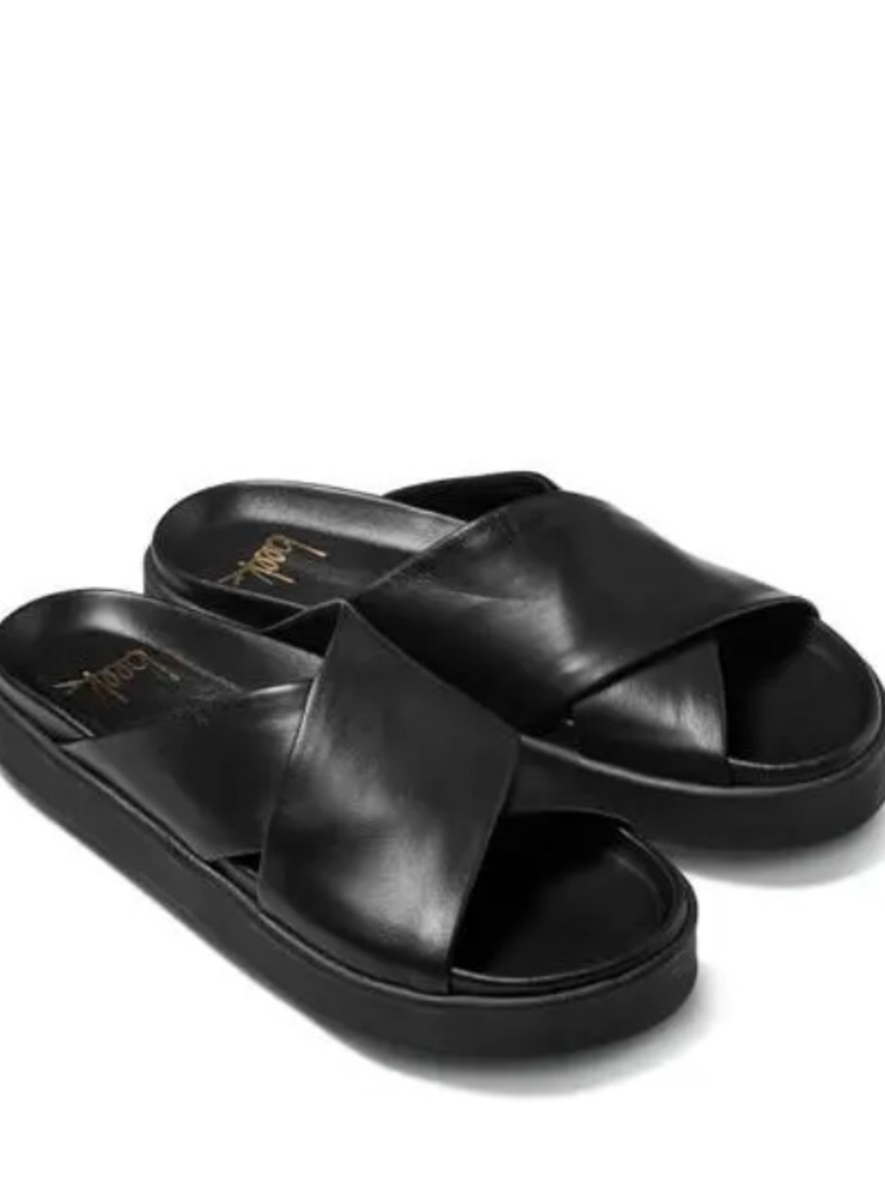 beek Black Hen Crisscross Slide Sandal